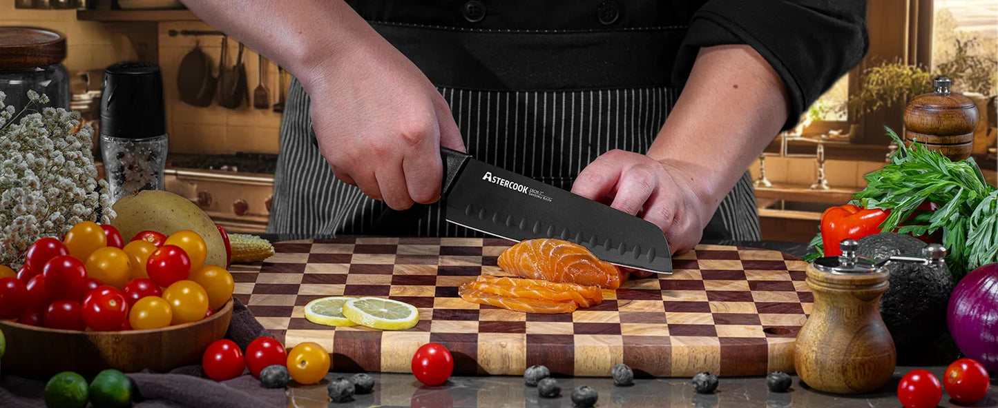 Upgrade your kitchen with the Astercook 15-piece knife set—sharp, durable, and dishwasher safe with a built-in sharpener! 🔪✨