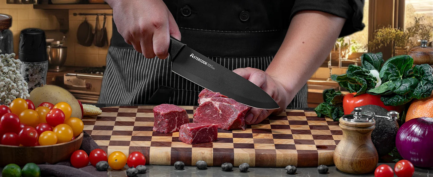 Upgrade your kitchen with the Astercook 15-piece knife set—sharp, durable, and dishwasher safe with a built-in sharpener! 🔪✨