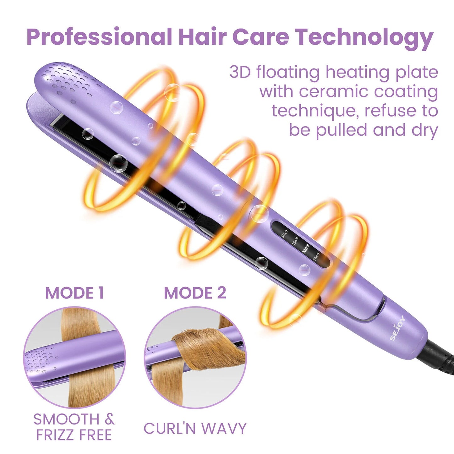 "Style, straighten, and curl in one—Sejoy 2-in-1 for flawless hair every time! 💇‍♀️✨