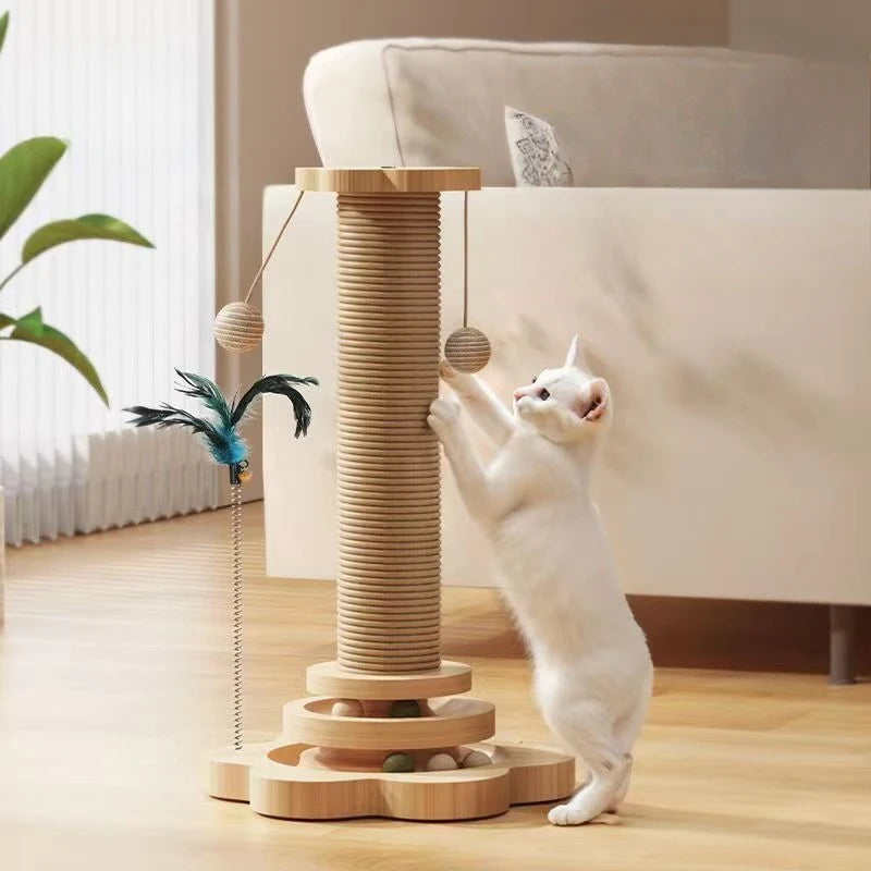 Keep your cat entertained with the fun and durable sisal scratcher—perfect for scratching and play! 🐱