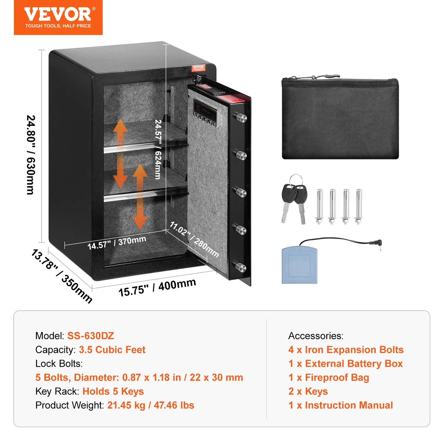 Secure your valuables with VEVOR Safe Box—key, password, and fingerprint protection with added fireproof safety! 🔒🔥