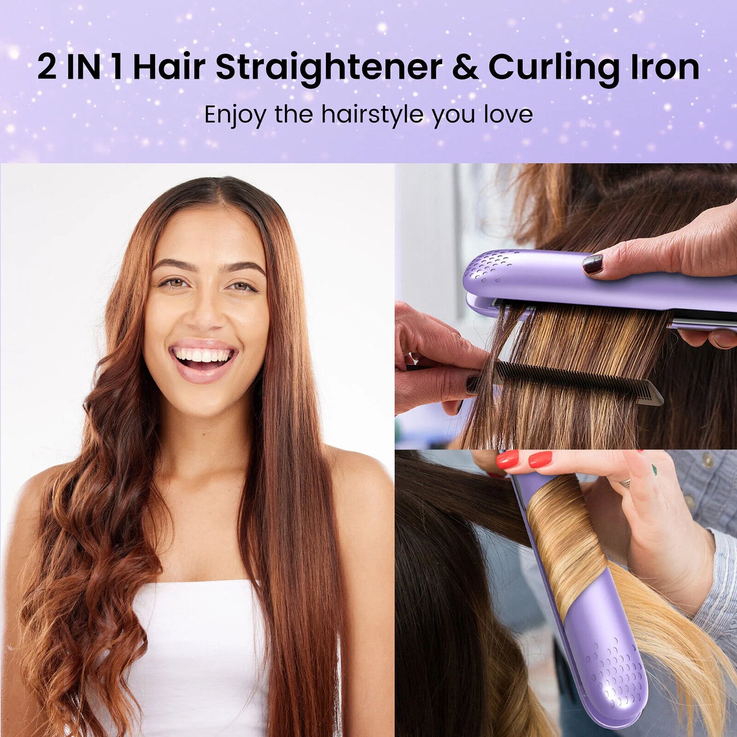 "Style, straighten, and curl in one—Sejoy 2-in-1 for flawless hair every time! 💇‍♀️✨