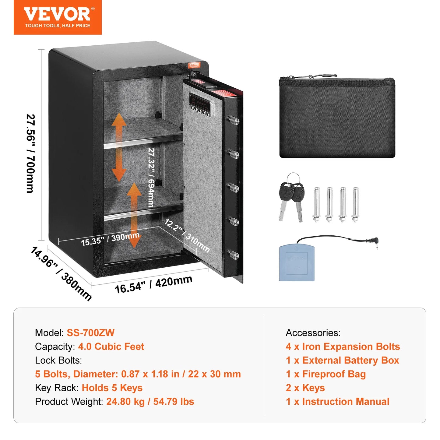 Secure your valuables with VEVOR Safe Box—key, password, and fingerprint protection with added fireproof safety! 🔒🔥