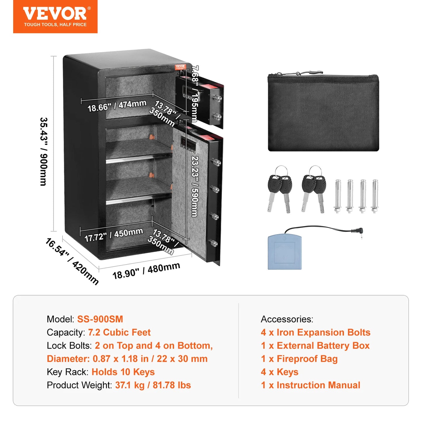 Secure your valuables with VEVOR Safe Box—key, password, and fingerprint protection with added fireproof safety! 🔒🔥