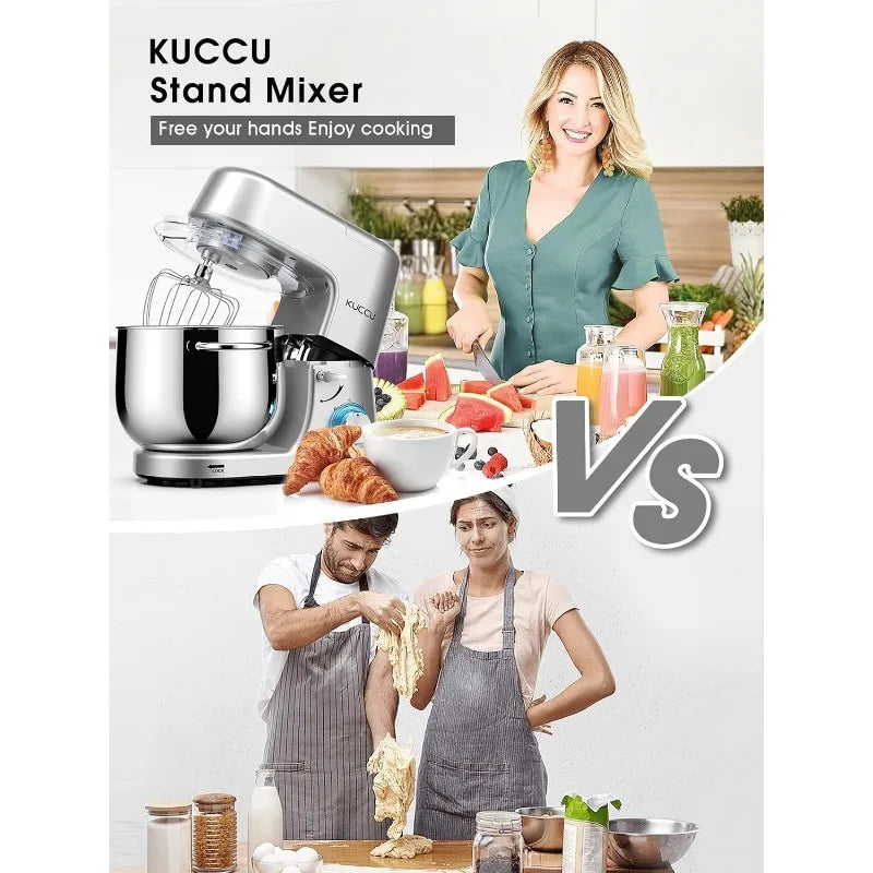 "Mix, beat, and create like a pro with the KUCCU 8.5 QT Stand Mixer—powerful, versatile, and easy to use! 🍰🎂