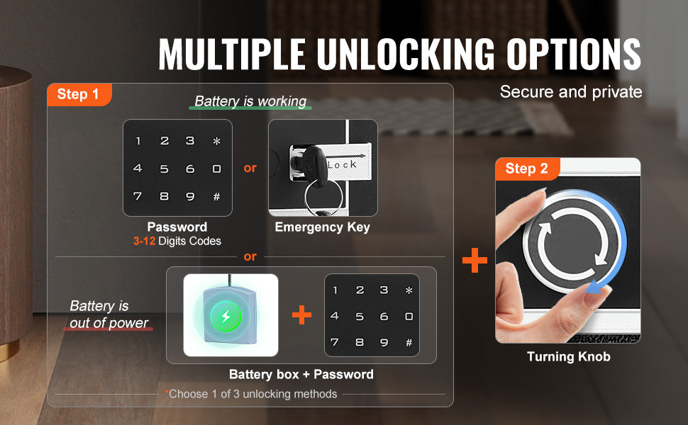 Secure your valuables with VEVOR Safe Box—key, password, and fingerprint protection with added fireproof safety! 🔒🔥